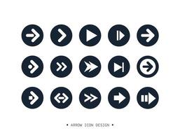 Pfeil Symbol Sammlung Design. vektor