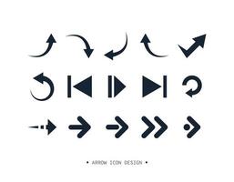 Pfeil Symbol Sammlung Design. vektor