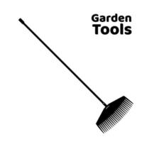 räfsa för rengöring gräsmattor och skräp. trädgård verktyg. platt stil ikon. isolerat på vit bakgrund. vektor. vektor