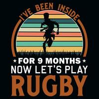 Rugby spielen Jahrgänge T-Shirt Design vektor