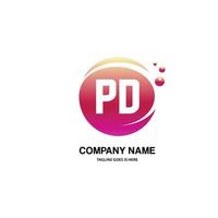 pd Initiale Logo mit bunt Kreis Vorlage Vektor