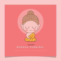 hand dragen buddha purnima vektor Vesak dag firande