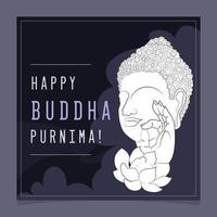 hand dragen buddha purnima vektor Vesak dag firande