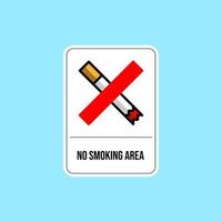 Nein Rauchen einfach Aufkleber Zeichen vektor