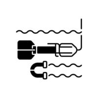 Marine Magnetometer schwarz lineares Symbol vektor