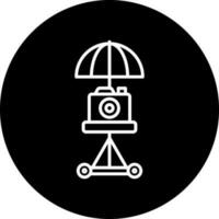 paraply kamera vektor ikon stil