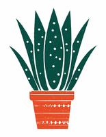 linocut stil krukväxter illustration vektor