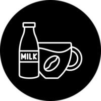 kaffe mjölk vektor ikon stil