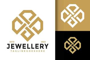 Diamant Schmuck Logo Vektor Symbol Illustration