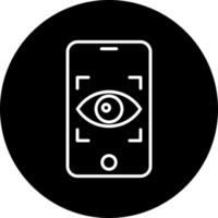 Handy, Mobiltelefon Retina Scan Vektor Symbol Stil