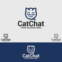 katt chat logo design vektor mall set