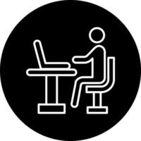 Arbeiten auf Computer Vektor Symbol Stil