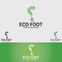 eco foot logo design vector mall set