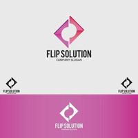 Flip-Lösung-Logo-Design-Vektorschablonensatz vektor