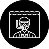 öppen vatten dykning vektor ikon stil