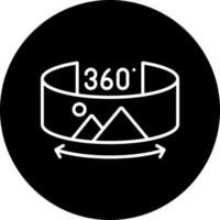 360 Grad Foto Vektor Symbol Stil