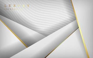 abstrakt Weiß golden Linie Überlappung Schichten Luxus modern Textur Hintergrund. eps10 Vektor