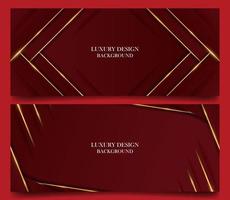 einstellen abstrakt Luxus rot und Gold Linie Hintergrund Vektor. Luxus elegant Thema Design vektor