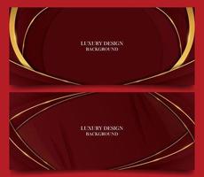 einstellen abstrakt Luxus wellig rot und Gold Farbe Hintergrund Vektor. Luxus elegant Thema Design vektor