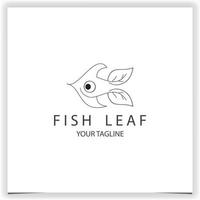 Natur Fisch und Blatt Logo Prämie elegant Vorlage Vektor eps 10