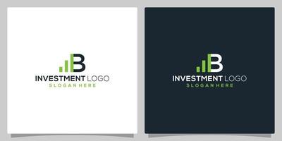 Initiale Brief b Logo Design Vorlage mit Investition Diagramm Logo Grafik Design Vektor Illustration. Symbol, Symbol, kreativ.