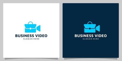 resväska logotyp design mall med video knapp design. portfölj vektor illustration. ikon, symbol, kreativ.