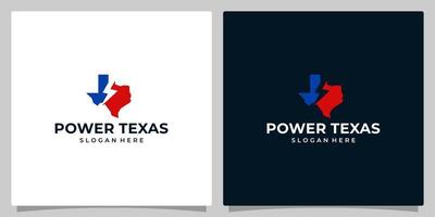 Texas Zustand Karte Logo Design Vorlage mit Blitz Bolzen Grafik Design Illustration. Symbol, Symbol, kreativ. vektor