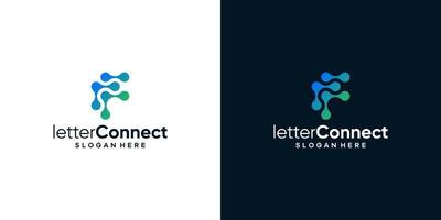 första brev f logotyp design mall med tech stil och lutning Färg grafisk design illustration. ikoner för företag, internet och teknologi, symbol, kreativ. vektor