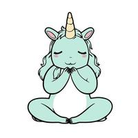 süß Zen Yoga Einhorn vektor