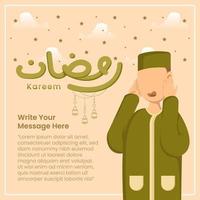 ramadan kareem mubarak gratulationskort vektor