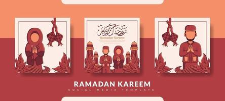 Ramadan Post-Vorlage, Social Media Post-Vorlage gesetzt vektor