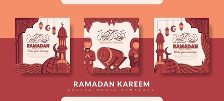 Ramadan Post-Vorlage, Social Media Post-Vorlage gesetzt vektor