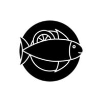 Fisch Zitrone Essen Vektor Symbol