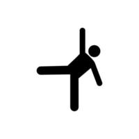 man, stretching, träning, sporter vektor ikon
