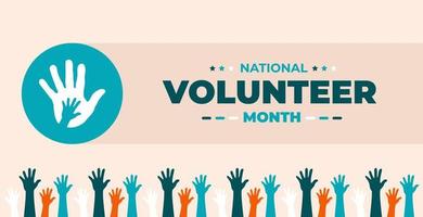 National Freiwillige Monat Hintergrund oder Banner Design Vorlage gefeiert im April vektor