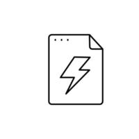 Datei, dokumentieren, Blitz Vektor Symbol
