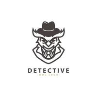 Detektiv Eule Charakter Logo Vektor