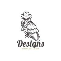 detektiv- Uggla mall logotyp illustration vektor