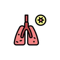 infiziert Lunge, Coronavirus Vektor Symbol