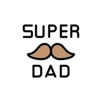 super pappa, mustasch vektor ikon