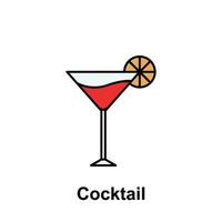 Cocktail, Glas Vektor Symbol