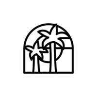 Palmen, Sonne, Ozean Vektor Symbol
