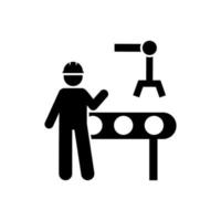 Automatisierung, Maschinenbau, Wartung, Arbeiter Vektor Symbol