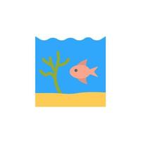 Fisch, Seetang, Ozean Vektor Symbol
