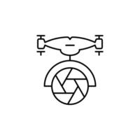 Drohne mit Kamera Feld Gliederung Vektor Symbol