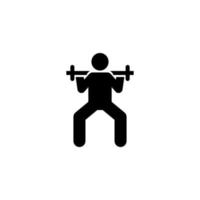Mann Fitnessstudio Hantel Aufzug mit Pfeil Piktogramm Vektor Symbol