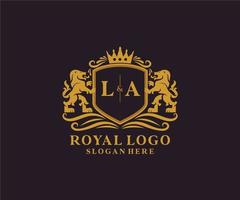 Anfangsbuchstabe lion royal Luxus-Logo-Vorlage in Vektorgrafiken für Restaurant, Lizenzgebühren, Boutique, Café, Hotel, heraldisch, Schmuck, Mode und andere Vektorillustrationen. vektor