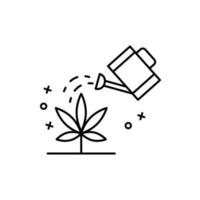 marijuana växt vattning vektor ikon