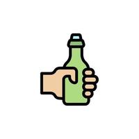 Hand, Bier Flasche Vektor Symbol
