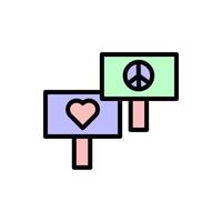 Schild, Frieden, Herz Vektor Symbol